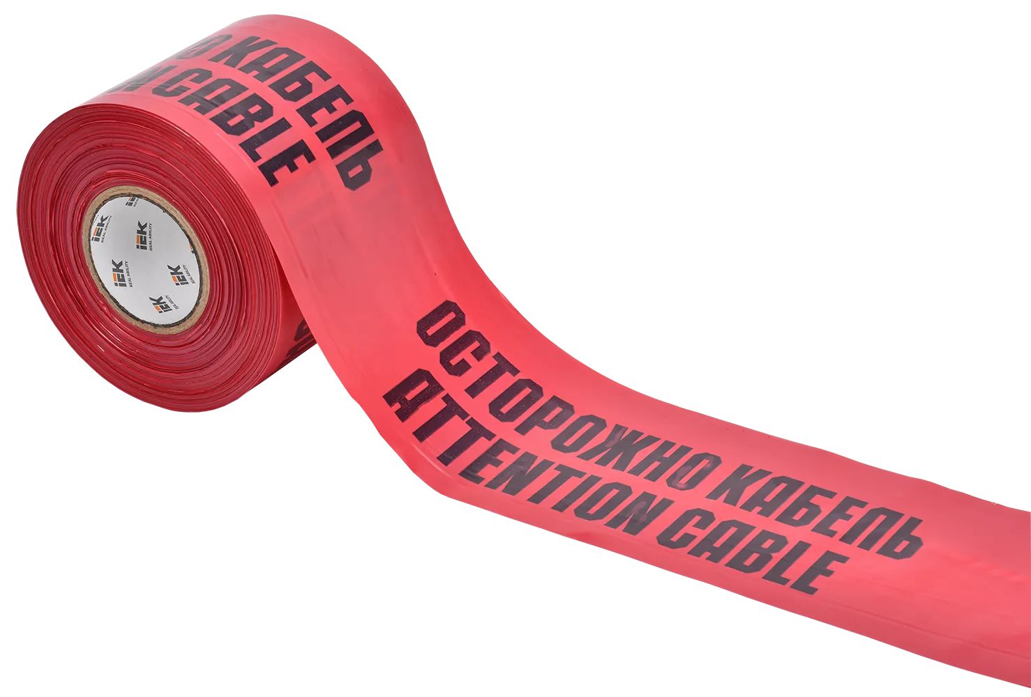Лента сигнальная ЛСЭ-900 "Осторожно кабель" (900мм-200мкм) 100м IEK