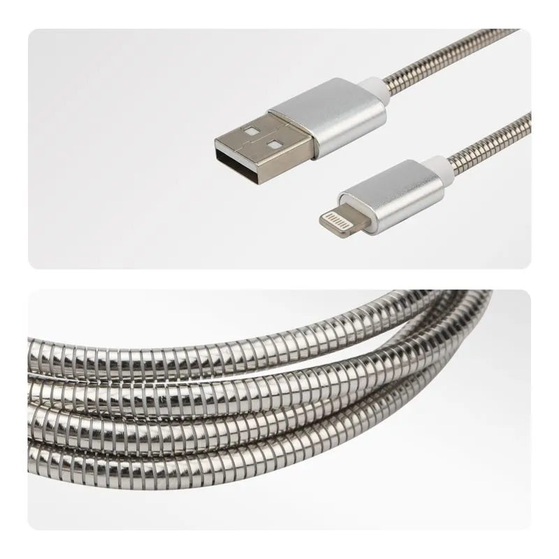 Кабель USB-A – Lightning для Apple, 2,4А, 1м, в металлической оплетке REXANT - Фото 4