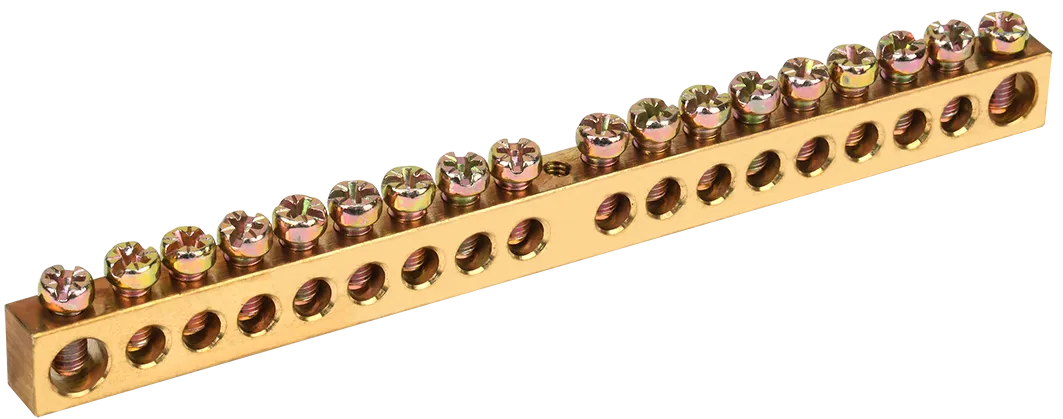 Шина PEN "земля-ноль" 8х12мм 18/1 (18групп/крепеж по центру) IEK