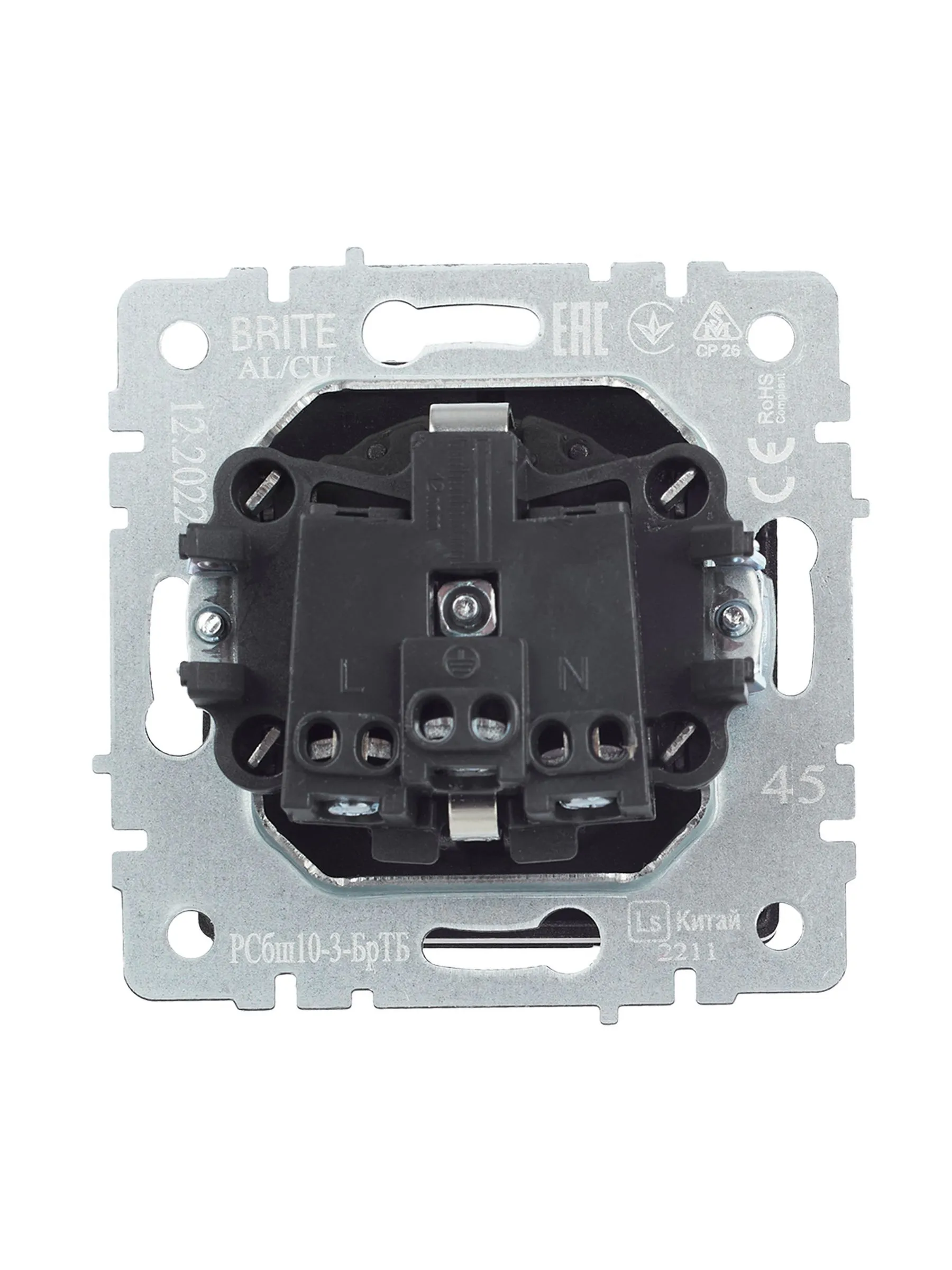 BRITE Розетка 1-местная с заземлением с защитными шторками и крышкой 16А IP20 РСбш10-3-БрТБ темная бронза IEK - Фото 3