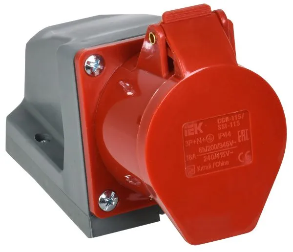 Розетка стационарная CCИ-115 3Р+РЕ+N 16А 380-415В IP44 IEK PSR12-016-5