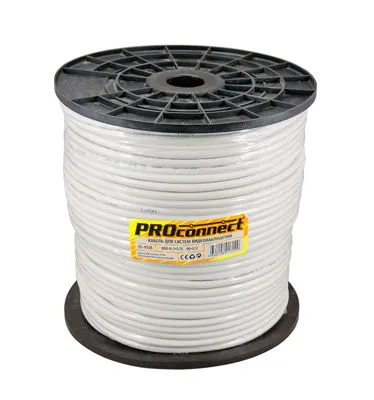 Кабель КВК-В-2+2x0,75 мм² (Cu/CCA) (96) белый, 200 м, PROconnect - Фото 2