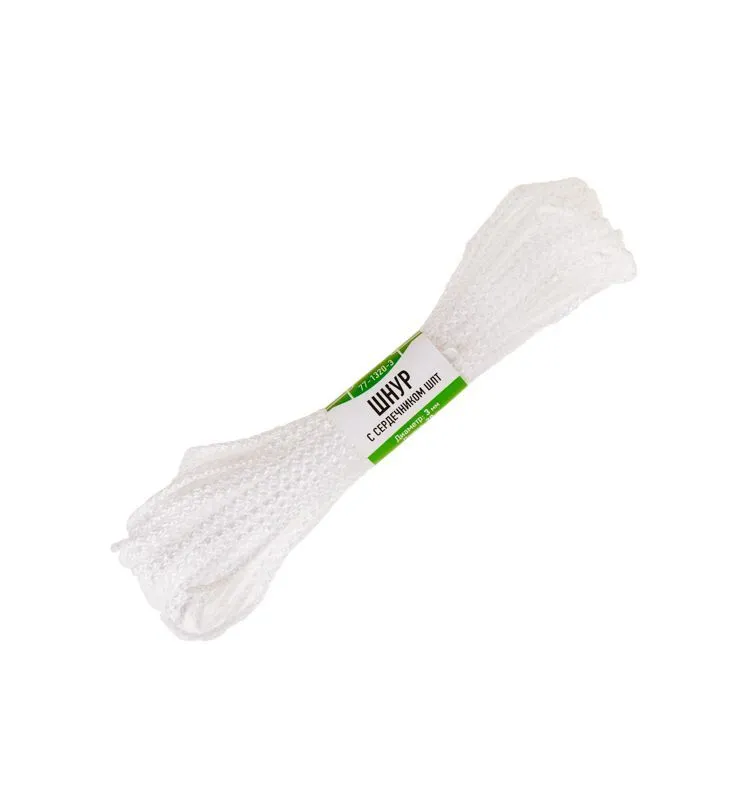 Шнур ∅3 мм с сердечником ШПТ 20 м белый ЧЕТЫРЕ СЕЗОНА 77-1320-3