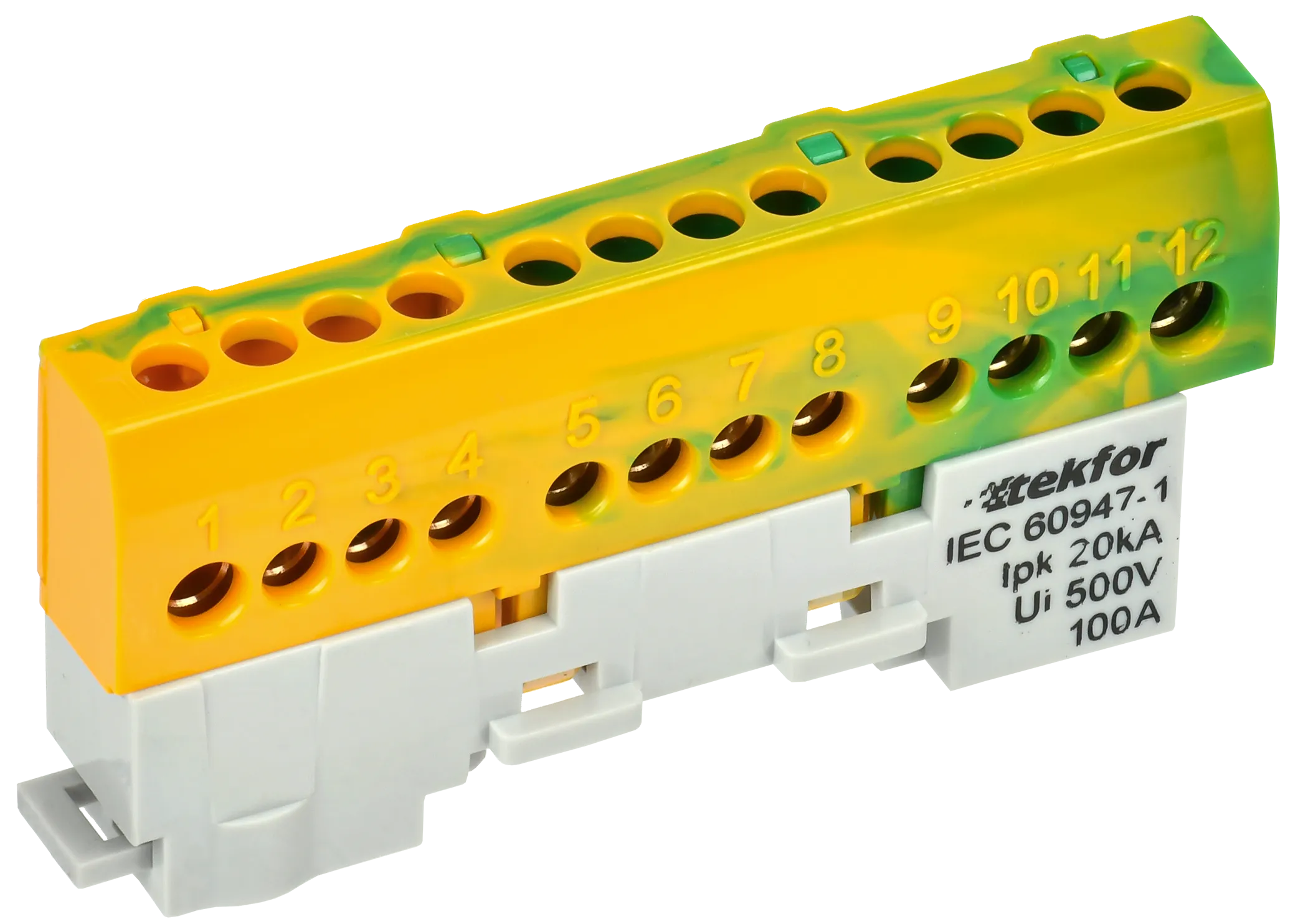 TEKFOR Шина PE "земля" изолированная на универсальном держателе 6х9-12-ЖЗ IEK