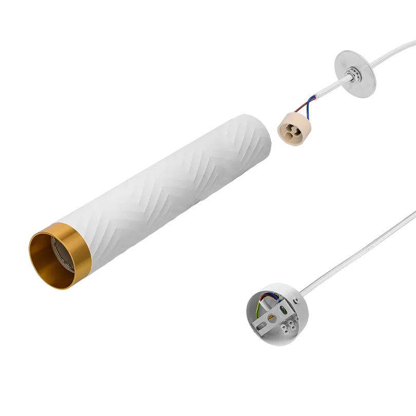 Подвесной светильник WOLTA WSL-GU10/P09WG IP20 под лампу GU10 Белый/золото LINEA D55x280 1/20 - Фото 6