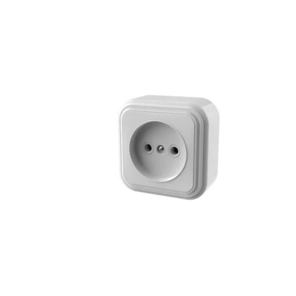 Розетка 1-местная RA16-131-Белая без заземляющего контакта, 16А, IP20