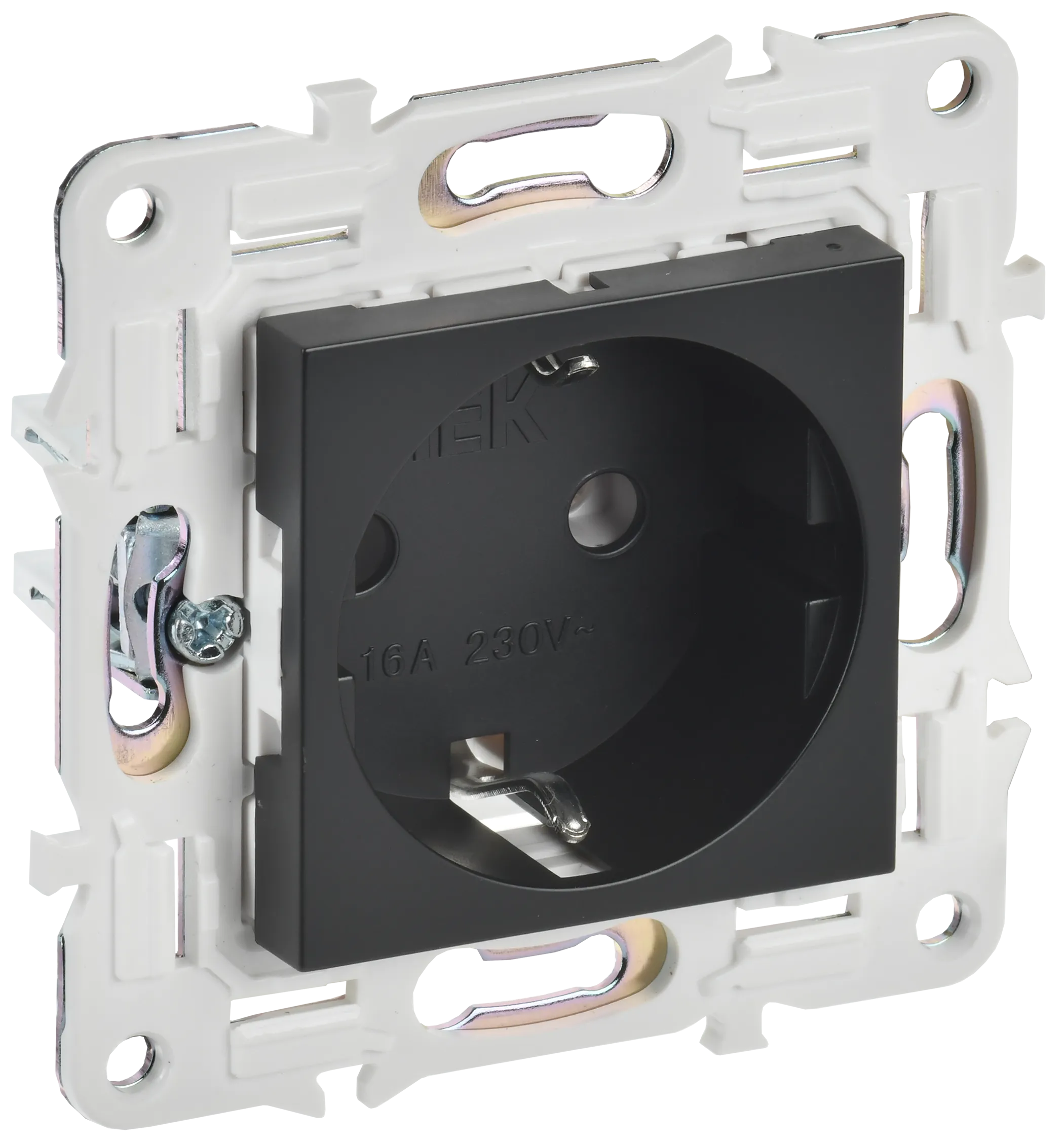 SKANDY Розетка с заземлением без защитных шторок 16А SK-R05Bl черный IEK