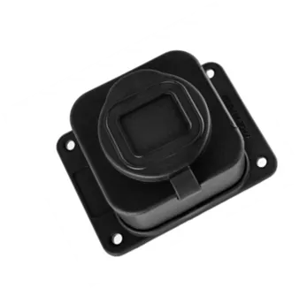 Розетка одноместная влагозащищенная 2P+PE 230V 16A IP54, каучук, черная - Фото 2