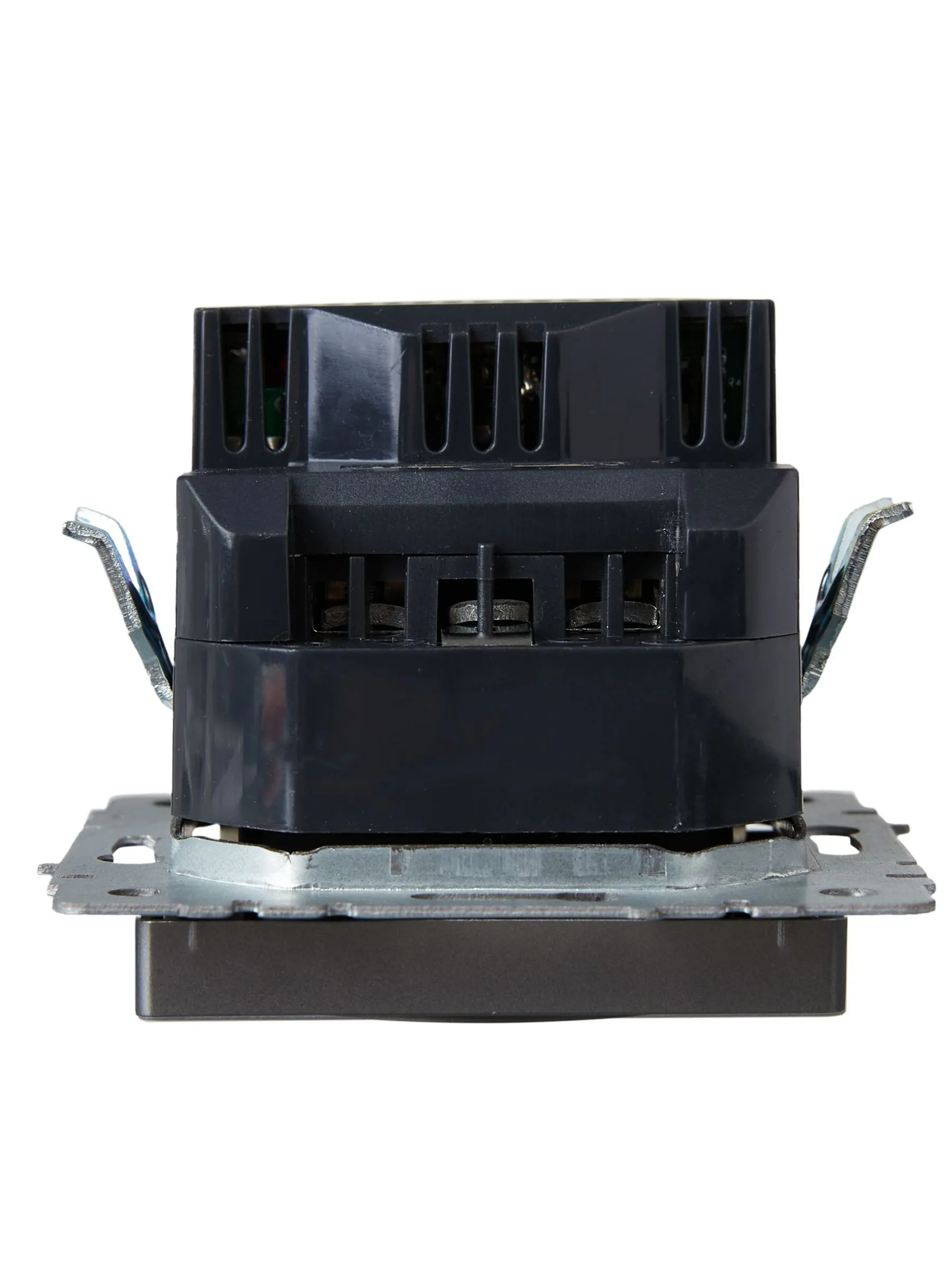 BRITE Розетка 1-местная с заземлением с защитными шторками 16А с USB A+A 5В 2,1А РЮш10-1-БрС сталь IEK - Фото 2