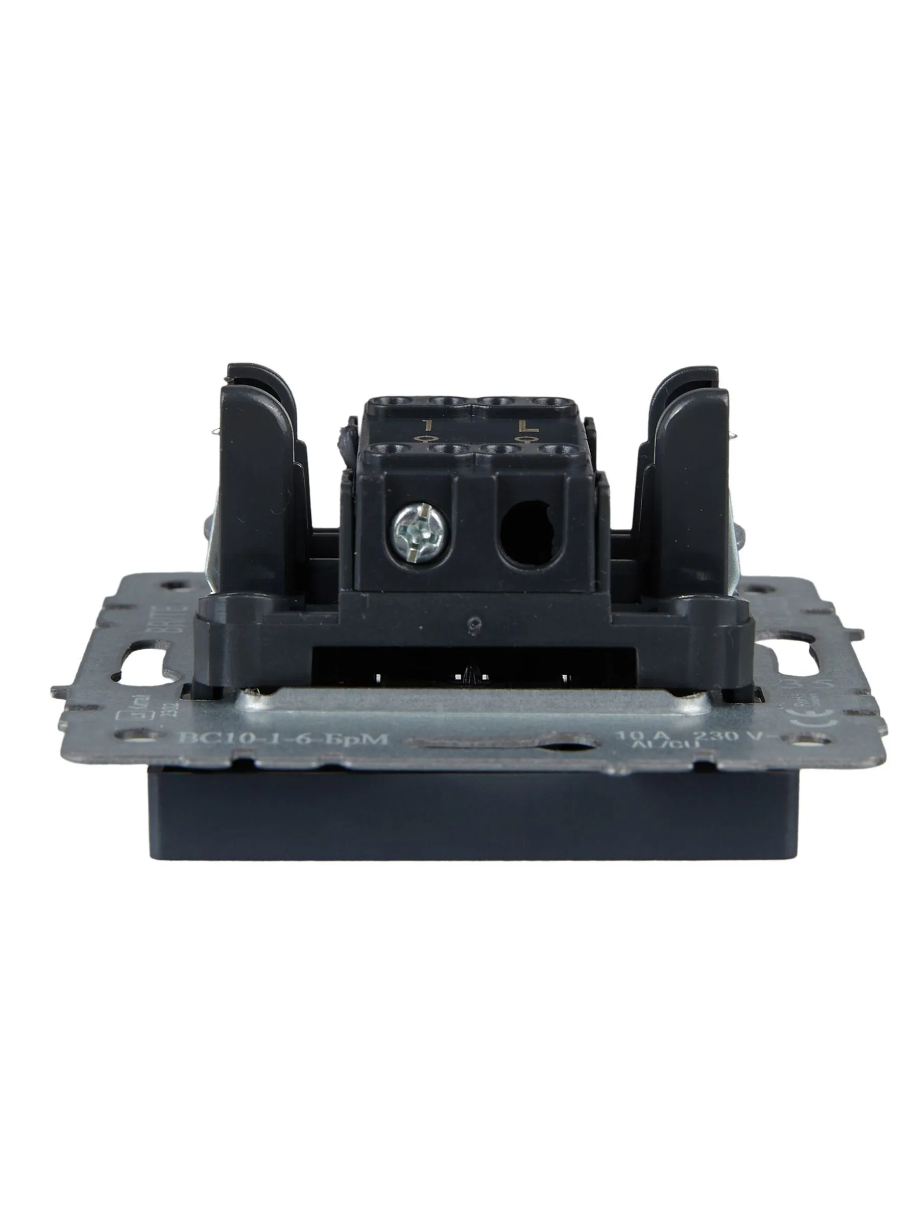 BRITE Выключатель 1-клавишный проходной 10А ВС10-1-6-БрМ маренго IEK - Фото 3