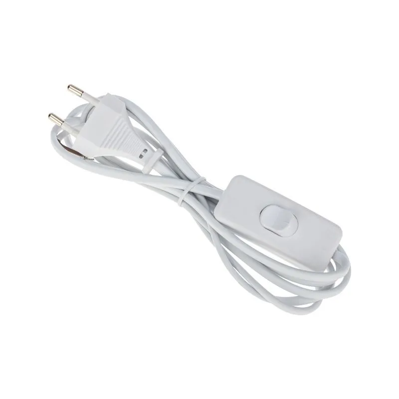 Шнур сетевой с выключателем 2х0,75 мм² 1,8м белый REXANT 11-1133