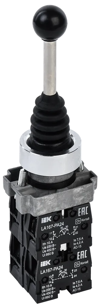 Джойстик LA167-PA24 на 4 положения 4з без фиксации черный IEK