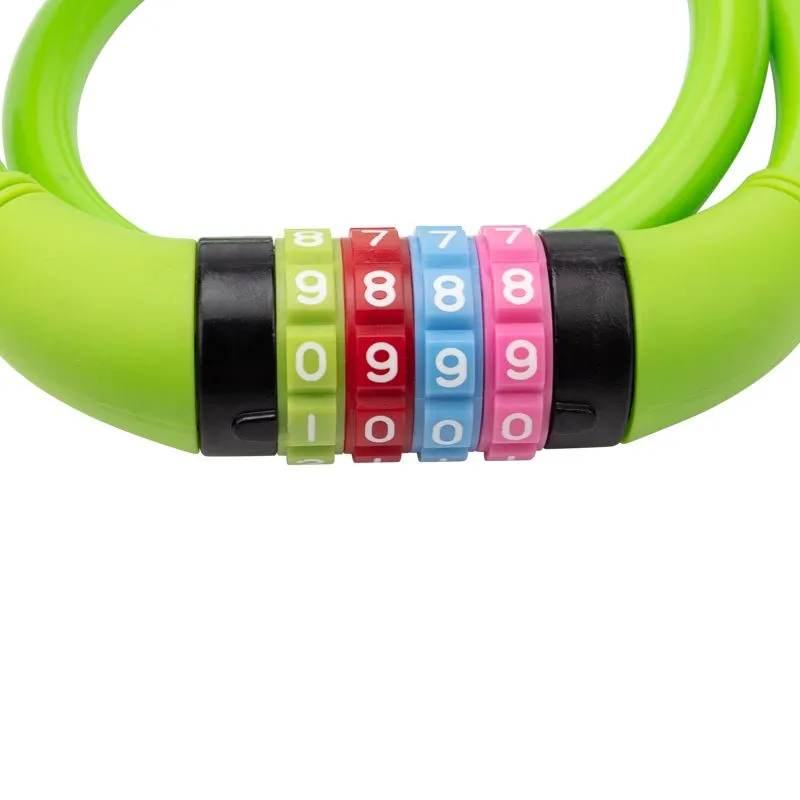 Тросовый кодовый замок взломостойкий для велосипедов и колясок 65 см зеленый - Фото 2