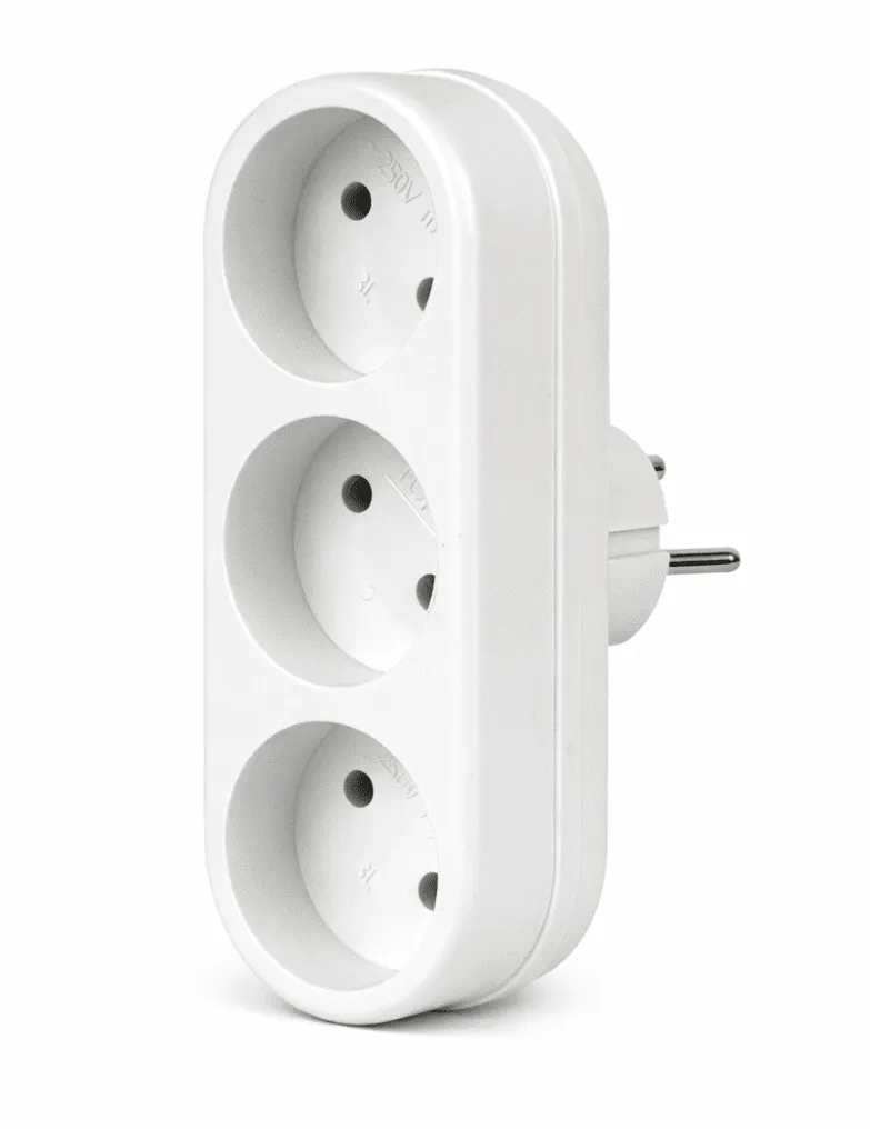 Разветвитель электрический 3 розетки без заземления, 6А, линейный, белый DEKRON - Фото 2