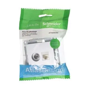 Розетка компьютерная + телевизионная 2-м AtlasDesign RJ45 кат.5E + TV механизм алюм. SE ATN000389 1240257