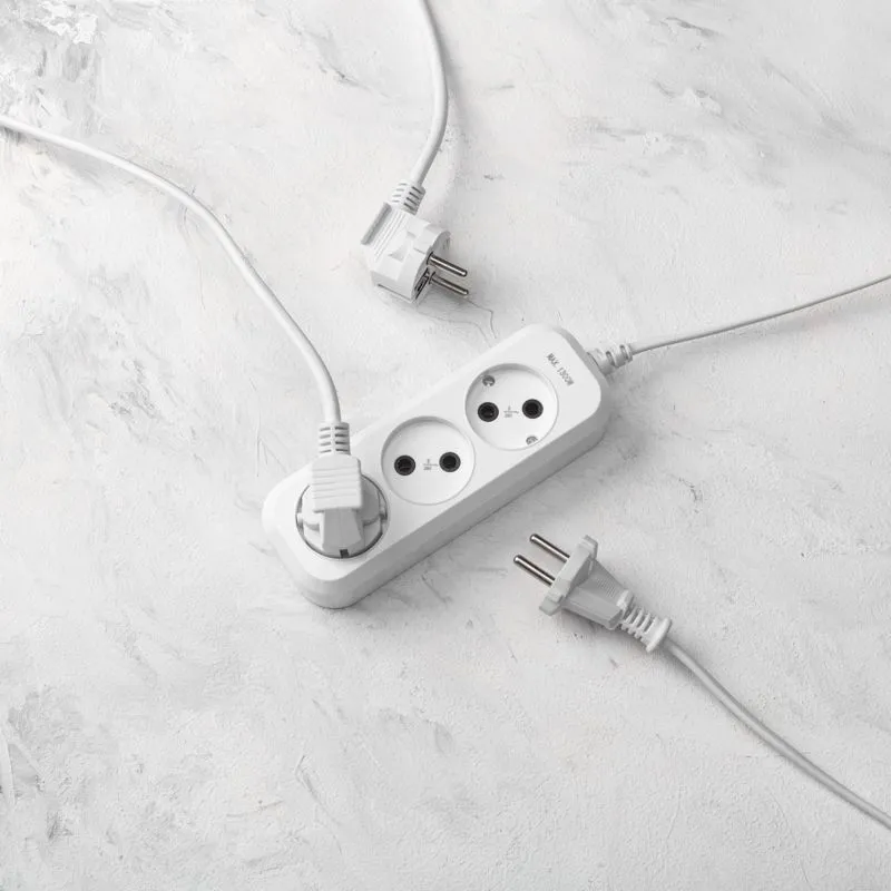 Удлинитель 3 гнезда, 1,5м, 2х0,75мм², б/з, белый PROconnect - Фото 2