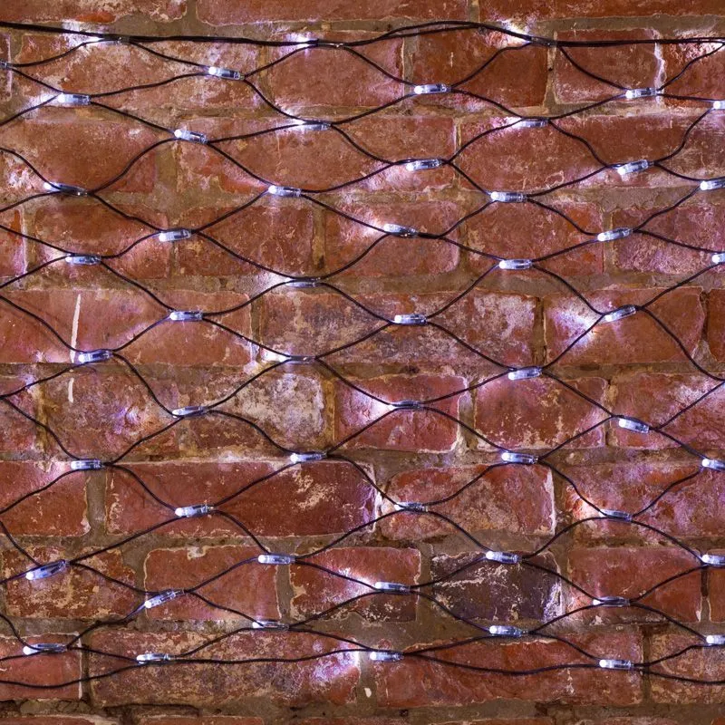 Гирлянда светодиодная Сеть 2х0,7м 176 LED БЕЛЫЙ черный ПВХ IP65 свечение с динамикой 230В контроллер в комплекте NEON-NIGHT 215-011