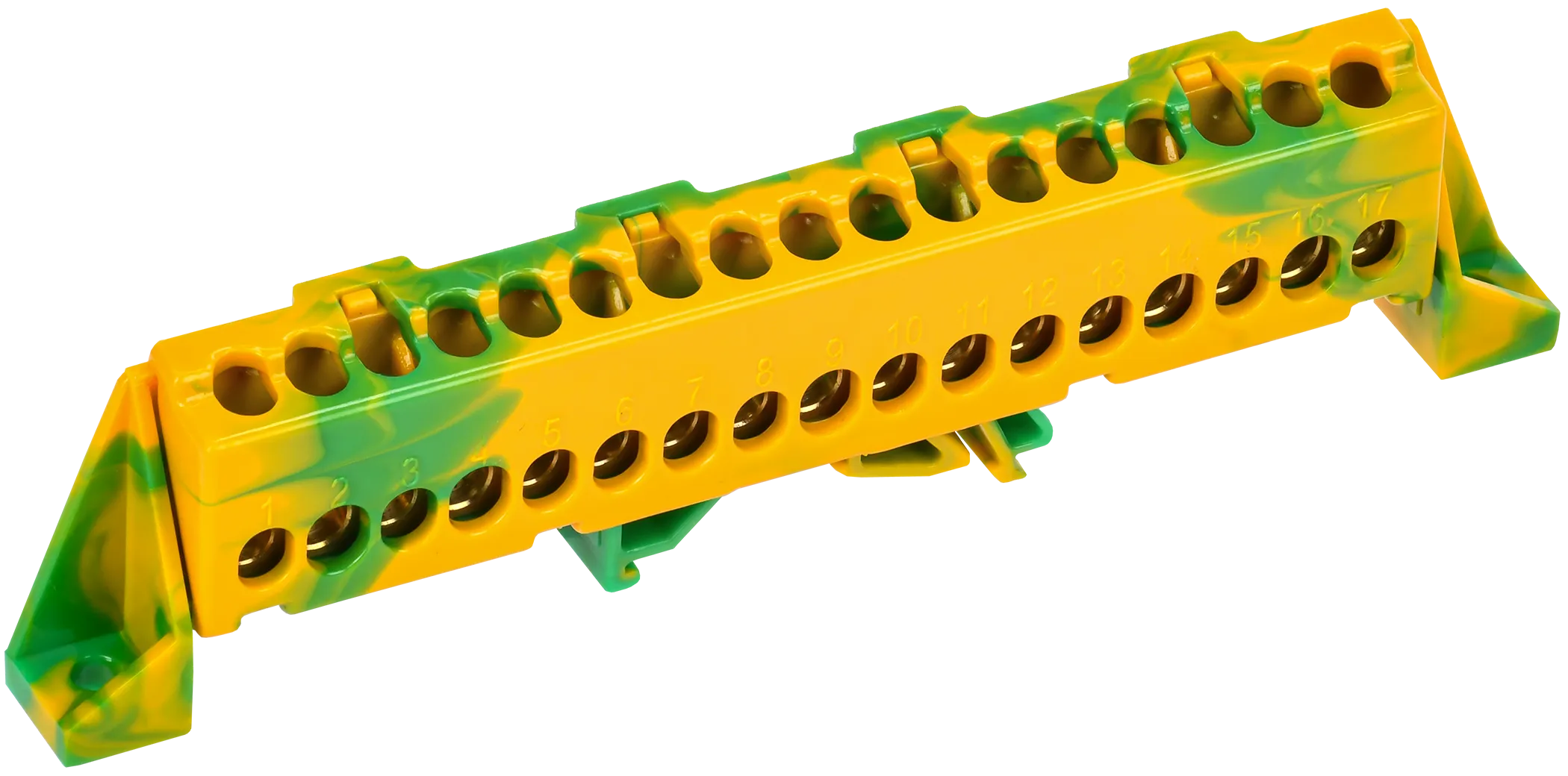 TEKFOR Шина PE "земля" в комбинированном DIN-изоляторе "Стойка" 6х9-17-ЖЗ IEK