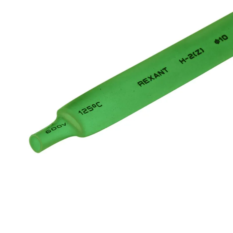 Трубка термоусаживаемая ТУТ нг 10,0/5,0мм, зеленая, упаковка 50 шт. по 1м REXANT - Фото 2