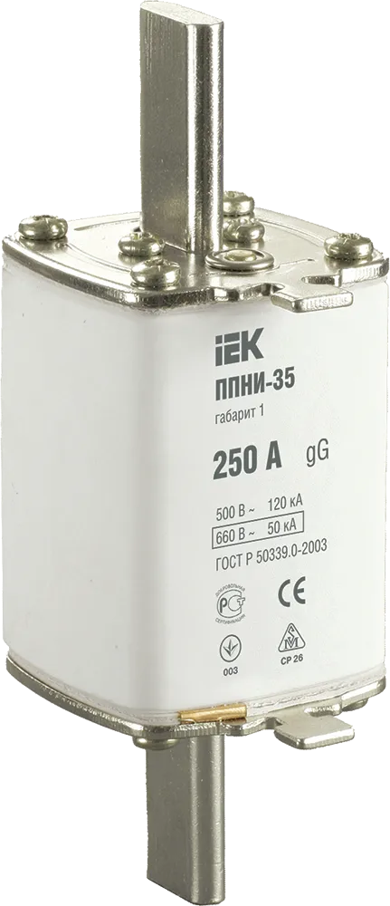 Плавкая вставка предохранителя ППНИ-35 габарит 1 250А IEK DPP30-250