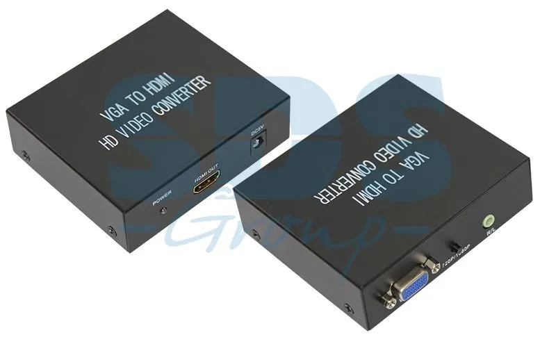 Конвертер VGA + Стерео 3,5мм на HDMI, металл REXANT