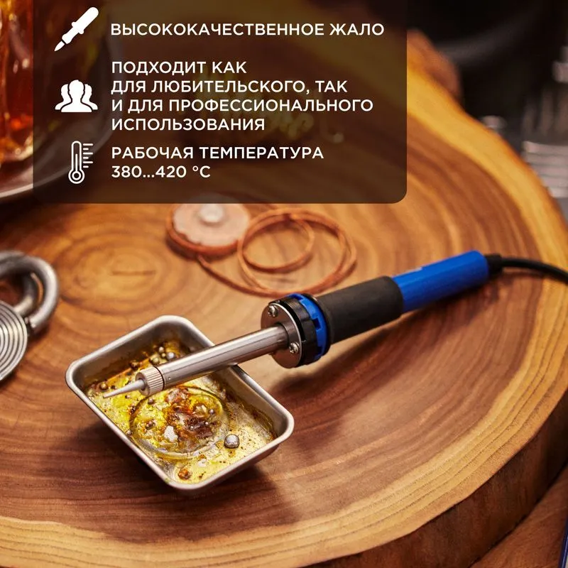 Паяльник долговечное жало, серия МАСТЕР, 25Вт, 230В, блистер REXANT - Фото 2