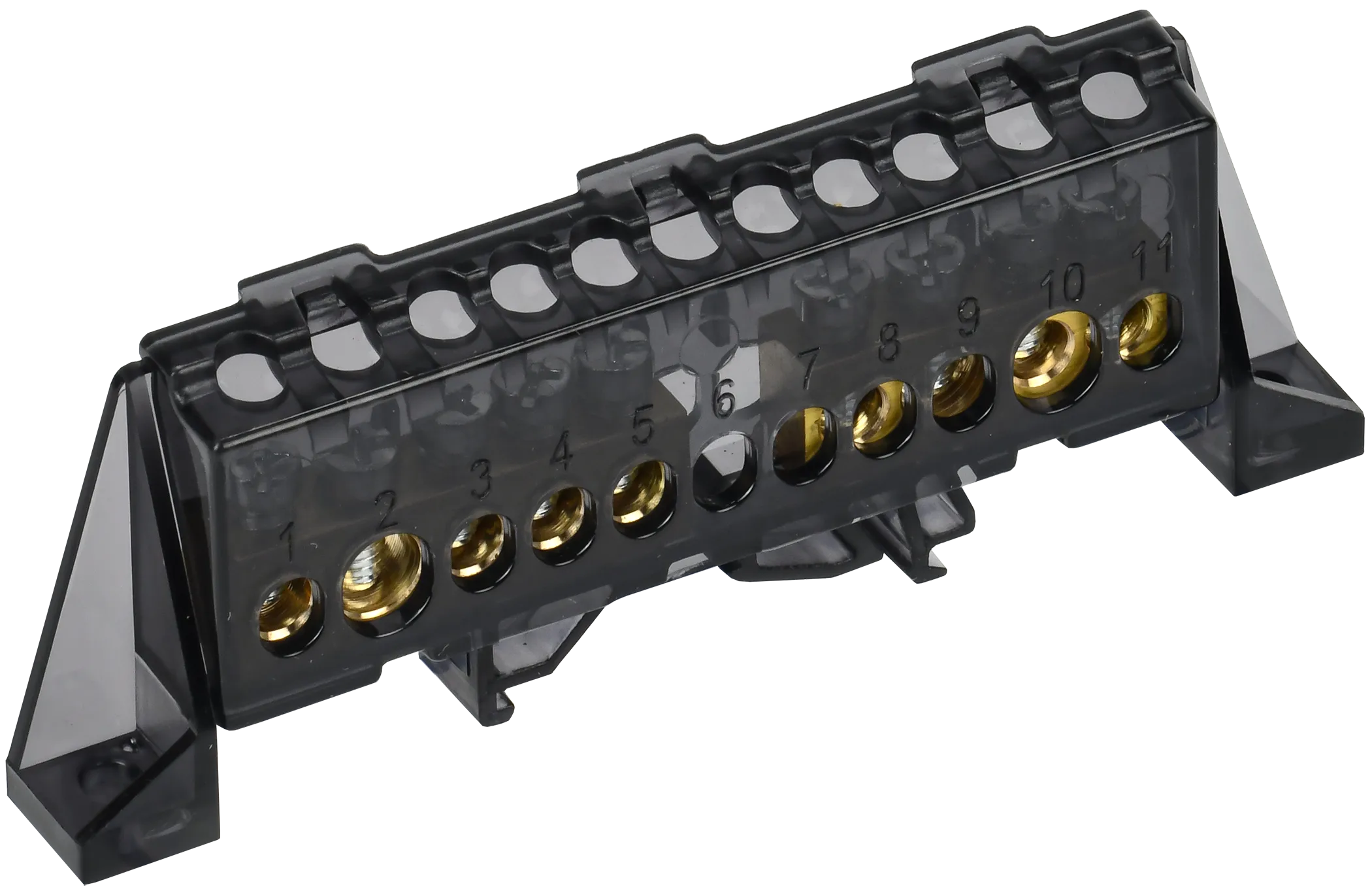 TEKFOR Шина N "ноль" в комбинированном DIN-изоляторе "Стойка" 8х12-(4+5)-Ч IEK TF-NN20-45-DP-K02