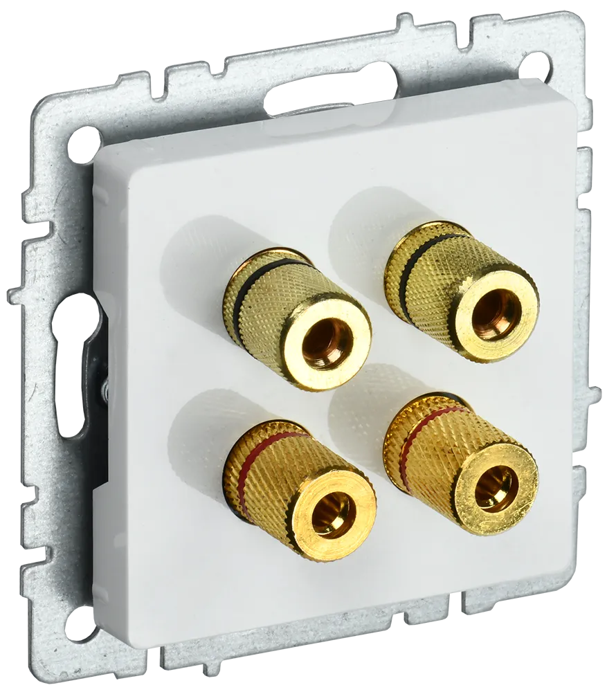 BRITE Аудиорозетка 4-местная РА10-БрБ белый IEK