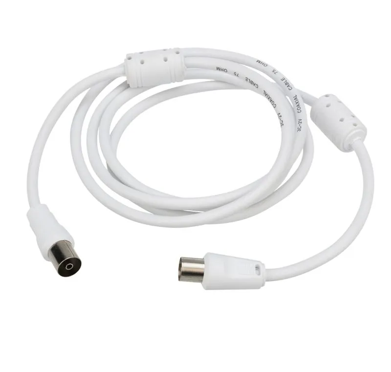 Шнур ТВ гнездо - ТВ штекер, 1,5м, белый REXANT - Фото 4