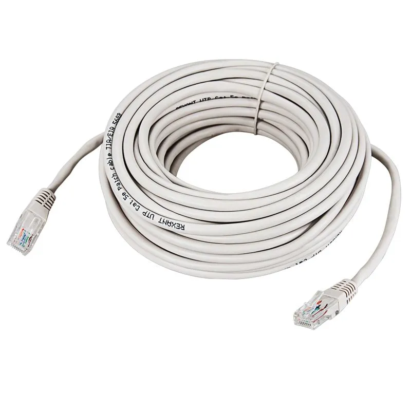 Шнур коммутационный, патч-корд U/UTP RJ45-RJ45, CAT 5e, PVC серый, 10м REXANT - Фото 2