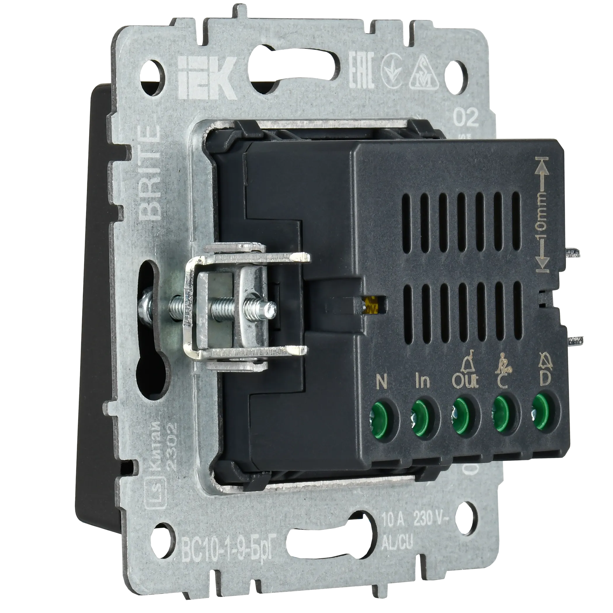 BRITE Кнопка звонка с индикацией для отелей 10А ВС10-1-9-БрГ графит IEK - Фото 7