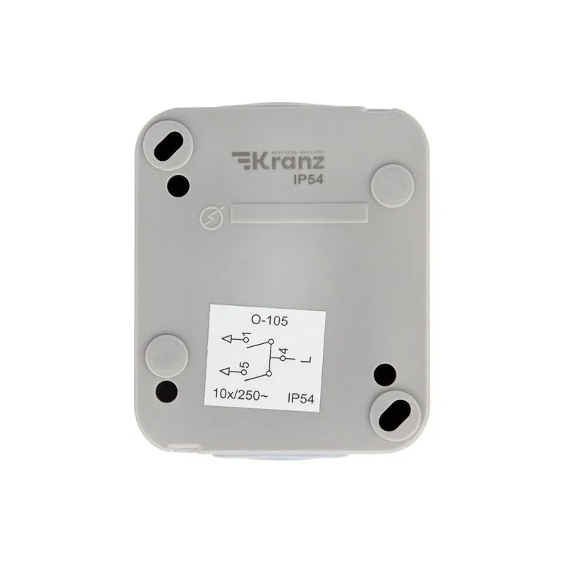Выключатель двухклавишный Mini OG IP54 о/у, серый KRANZ - Фото 4