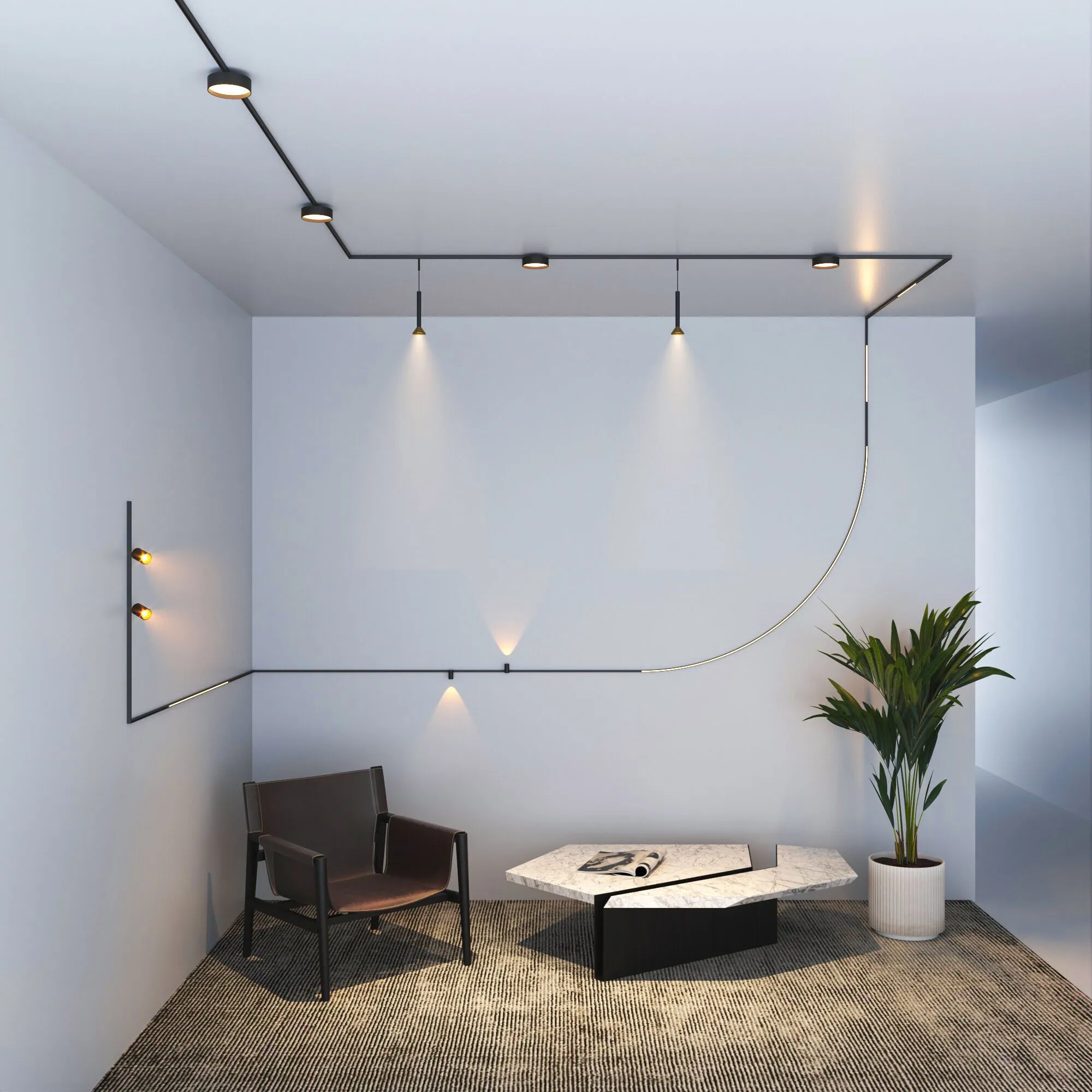 Mini Magnetic Шинопровод накладной (черный) (2м) 85171/00 - Фото 3