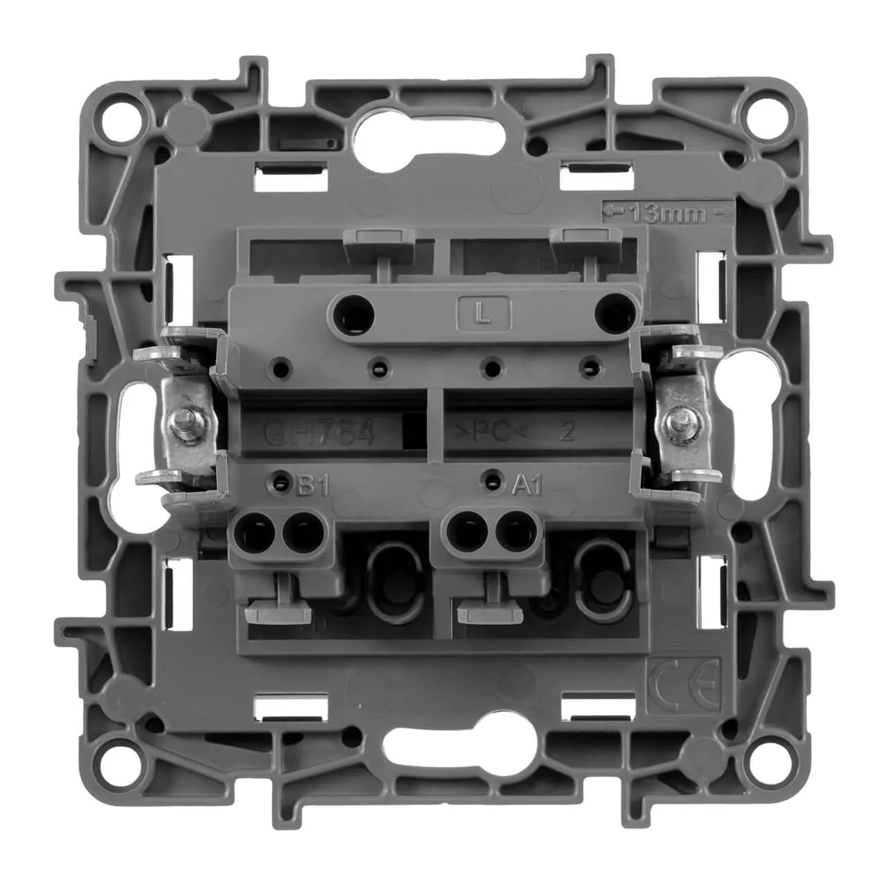 ETIKA Выключатель 2-клавишный схема 5 10АХ безвинтовые зажимы алюминий - Фото 3