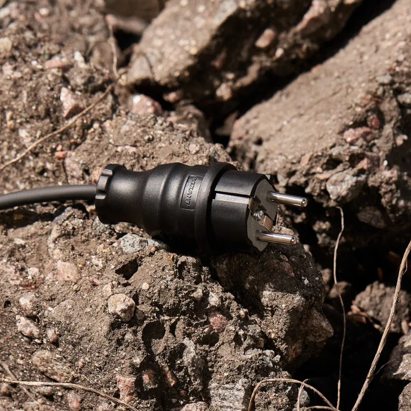 Вилка влагозащищенная прямая, с/з, 16А, IP44, каучук, черная REXANT - Фото 2