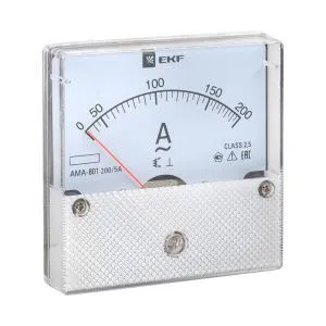 AMA-801 аналоговый на панель (80х80) круглый вырез 200А трансф. подкл. EKF ama-801-200