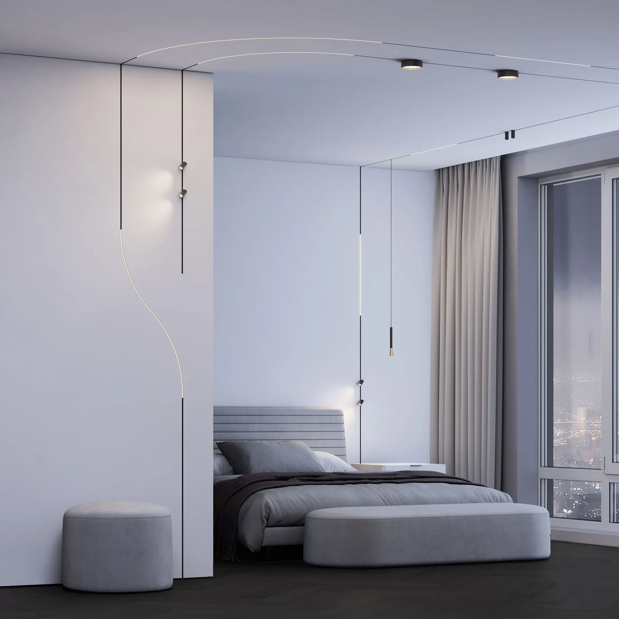 Mini Magnetic Шинопровод накладной (черный) Ø600 мм - Фото 4