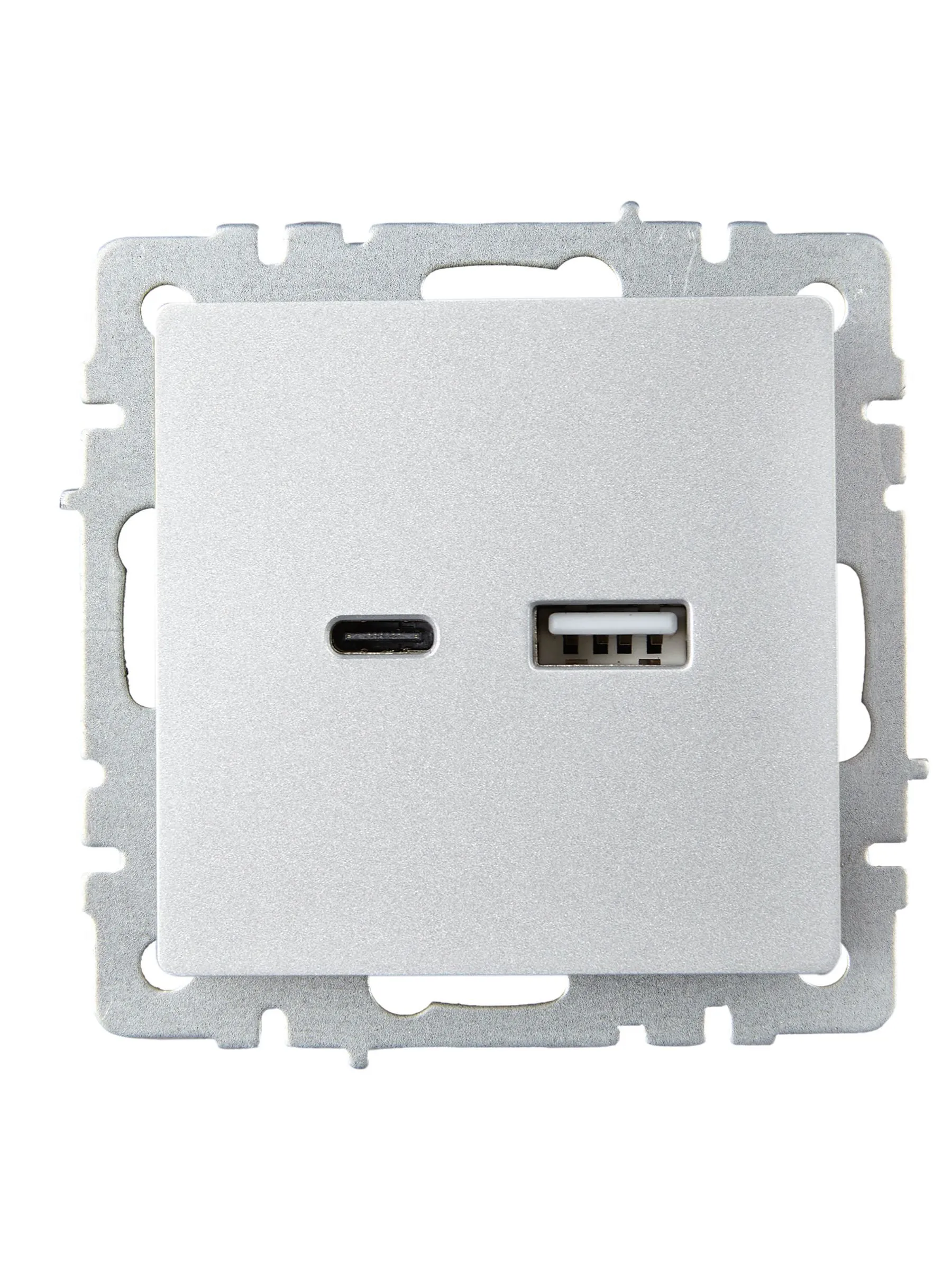 BRITE Розетка USB A+C 18Вт РЮ11-1-БрА алюминий IEK - Фото 7