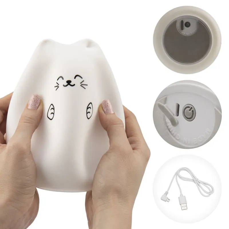 Силиконовый ночник Котик USB с 3 режимами, RGB-свечение NEON-NIGHT - Фото 3