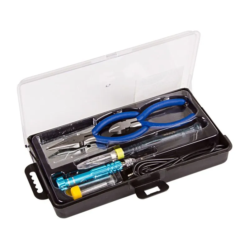 Набор для пайки №16 (USB-паяльник 8Вт, кусачки, тонкогубцы, подставка, припой, отвертка) REXANT - Фото 2