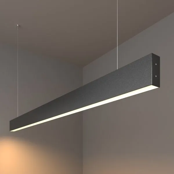 Светильник светодиодный линейный подвесной односторонний 128см 25Вт 3000К черная шагрень 101-200-30-