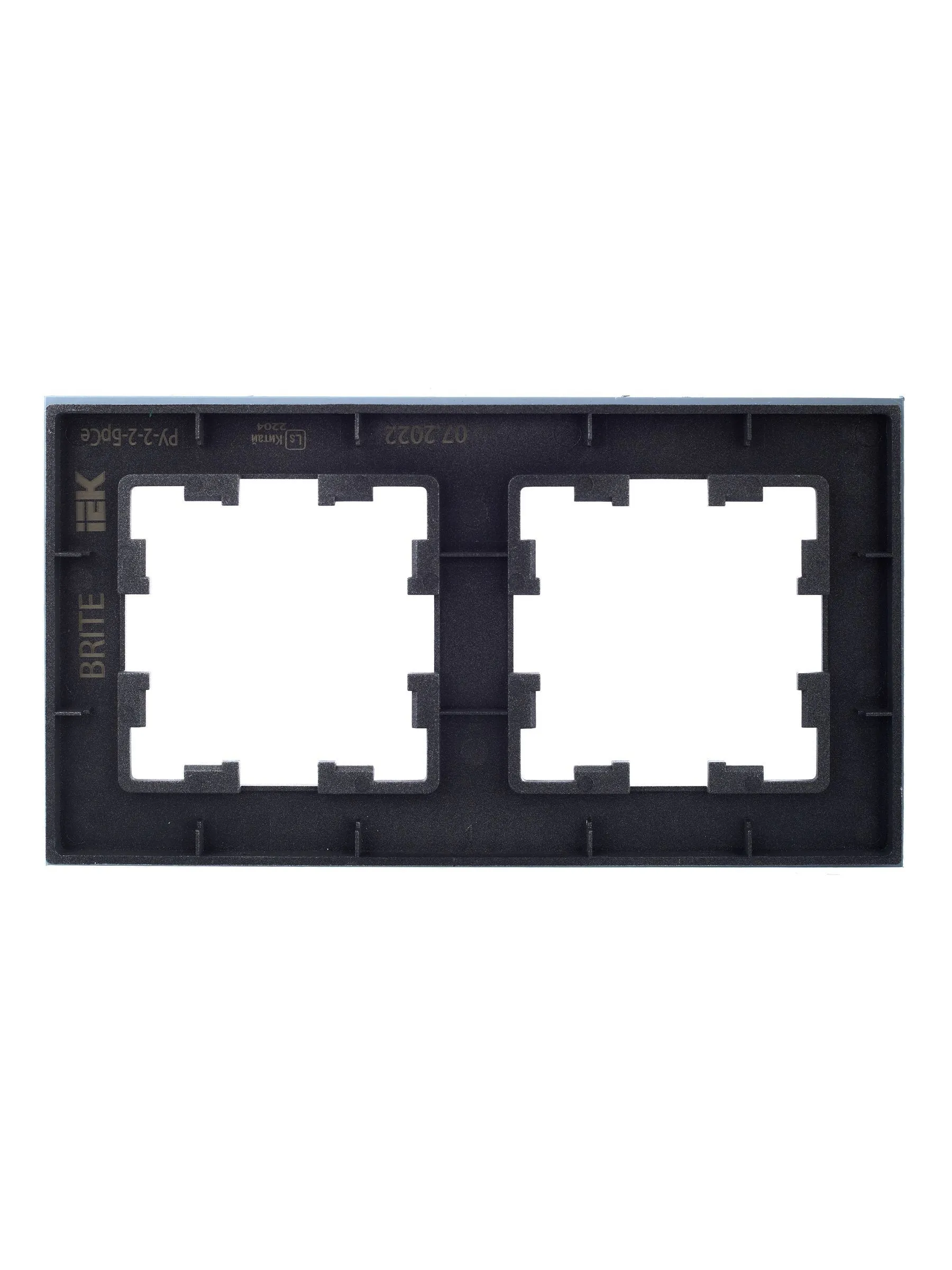 BRITE Рамка 2 -местная РУ-2-2-БрСе стекло серый IEK - Фото 4
