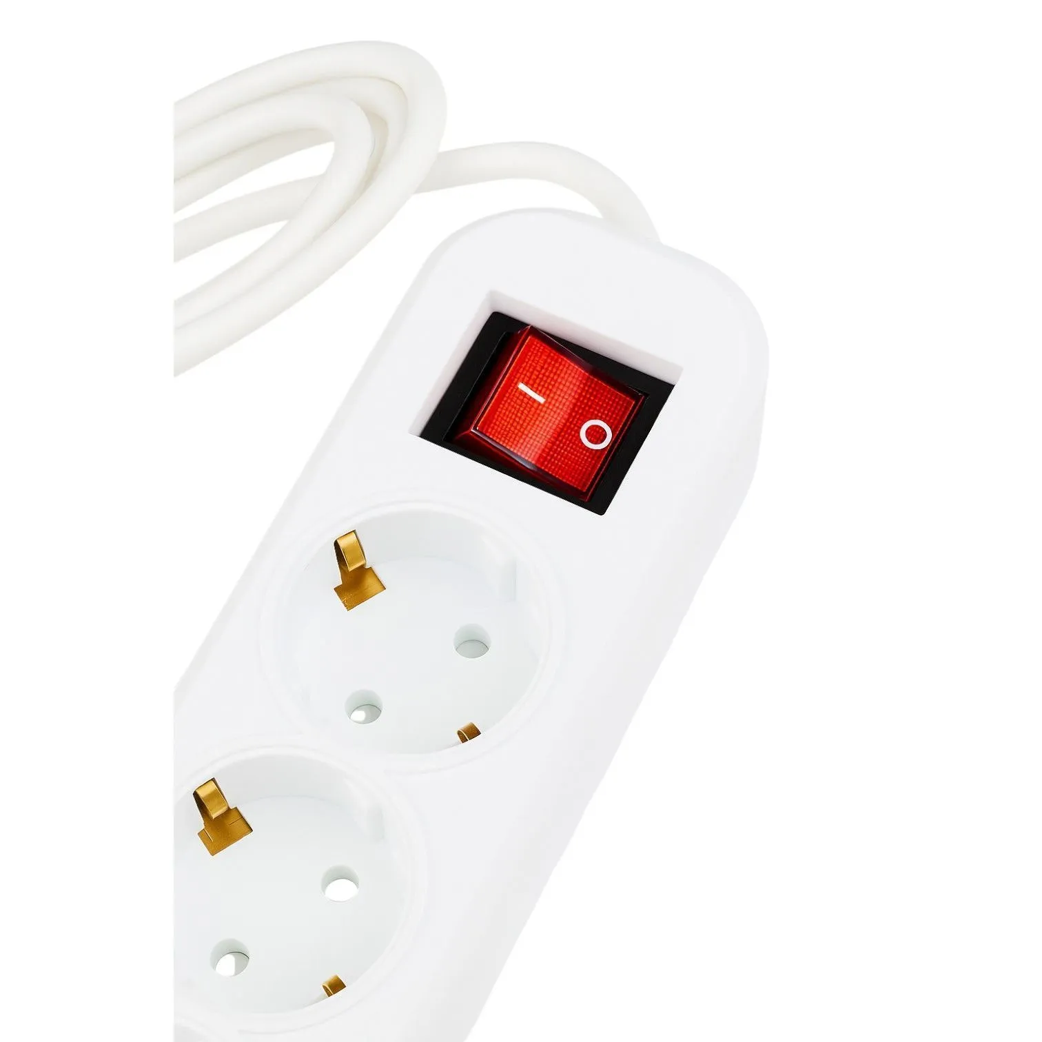 Удлинитель УБкн-03 бытовой с кнопкой ПВС 3*0,75 (10А) 5гн. 3м. белый DEKRON - Фото 3