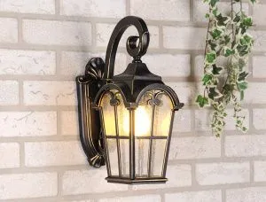 Светильник уличный настенный Mira D черное золото Elektrostandard a025301