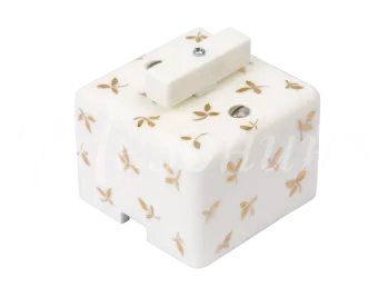 Выключатель ретро фарфоровый поворотный на два положения, QUADRA, коллекция "ИМПЕРАТОРСКАЯ" , цвет -