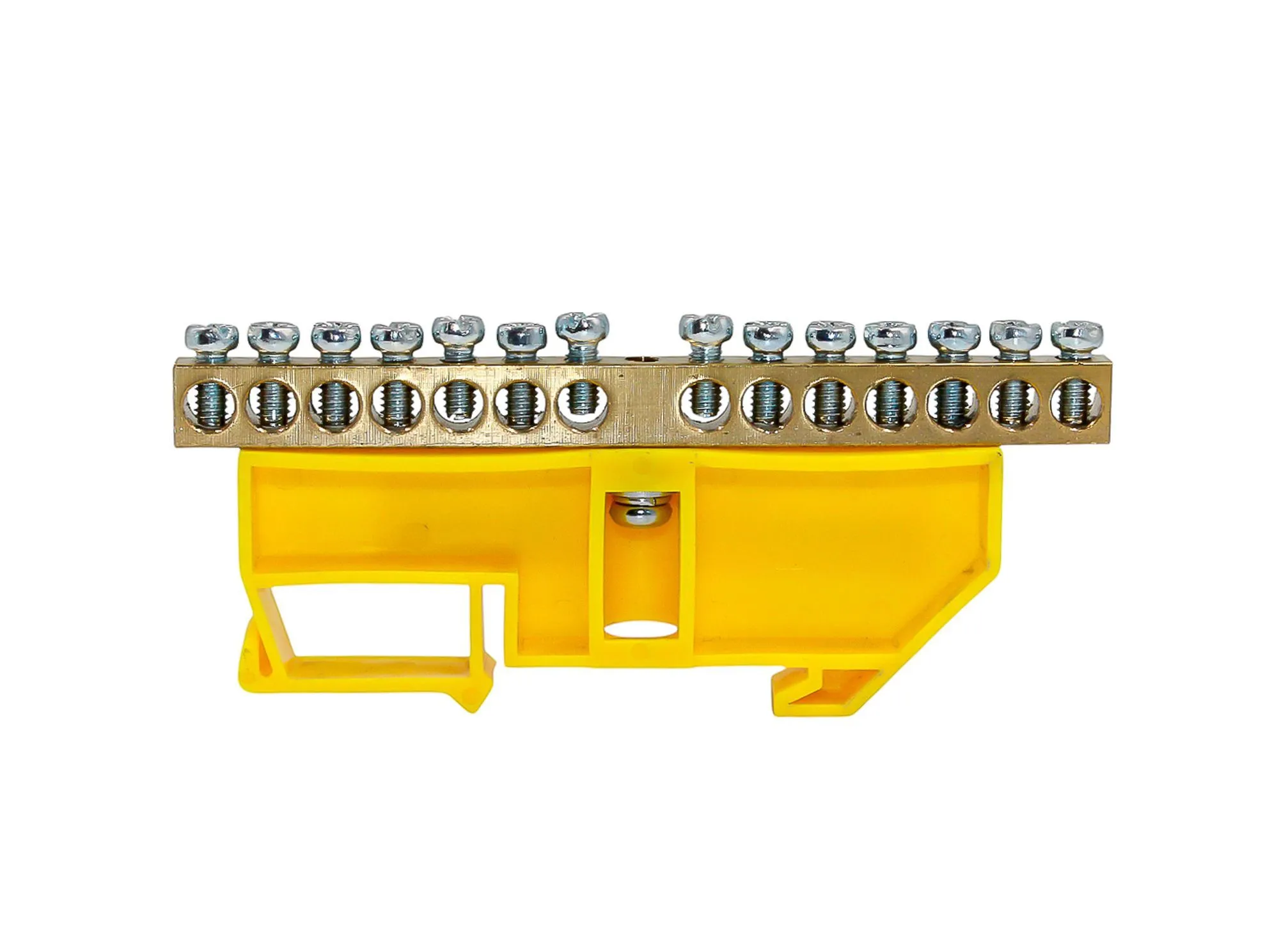 Шина PE "земля" на DIN-изоляторе ЖЕЛТЫЙ 6х9-14 DEKRON