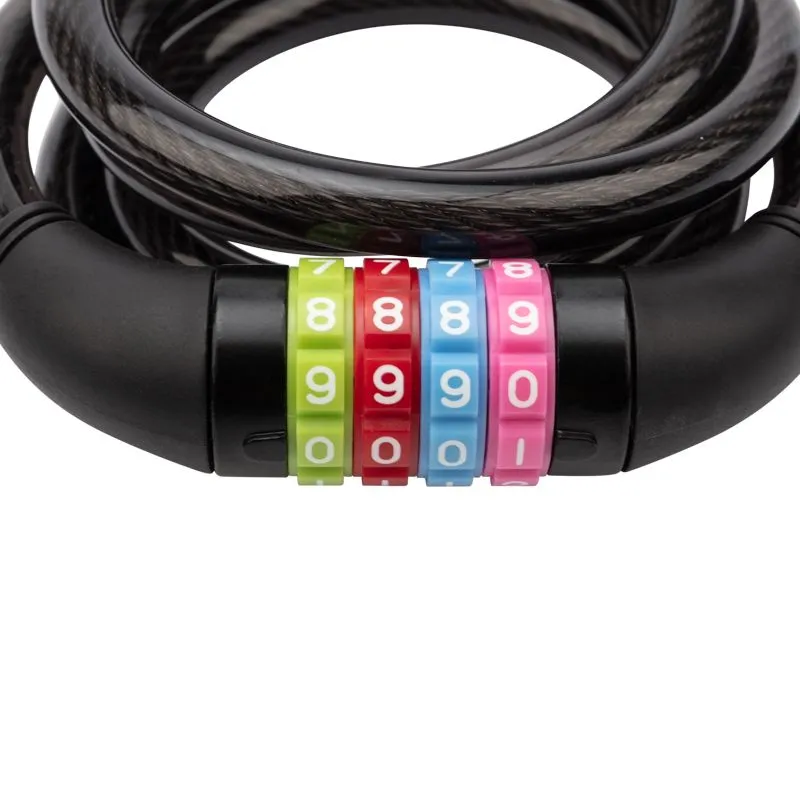 Тросовый кодовый замок взломостойкий для велосипедов и колясок 150 см черный - Фото 2
