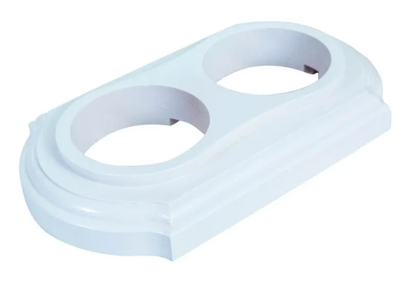 Рамка  двухместная  "Элегант" , цвет - белый, ТМ "МезонинЪ" GE70702-01