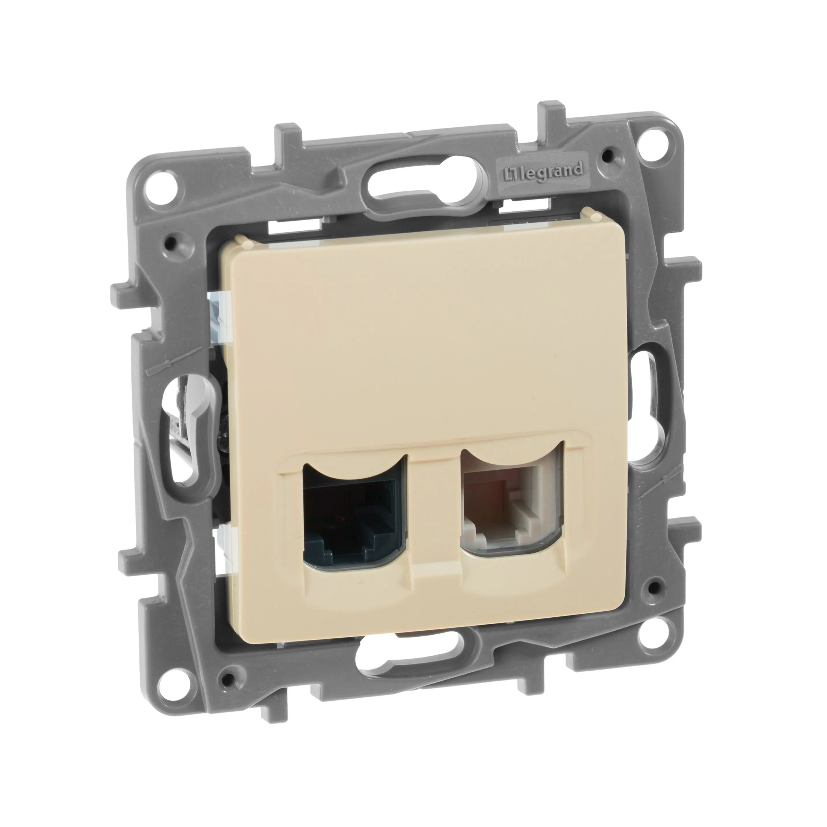 ETIKA Розетка двойная RJ11+RJ45 кат.5E UTP слоновая кость 672352