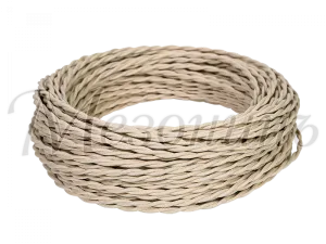 Провод декоративный витой TV+Internet, цвет- слоновая кость, ТМ "МезонинЪ, (бухта 45м) GE72100-02 GE72100-02